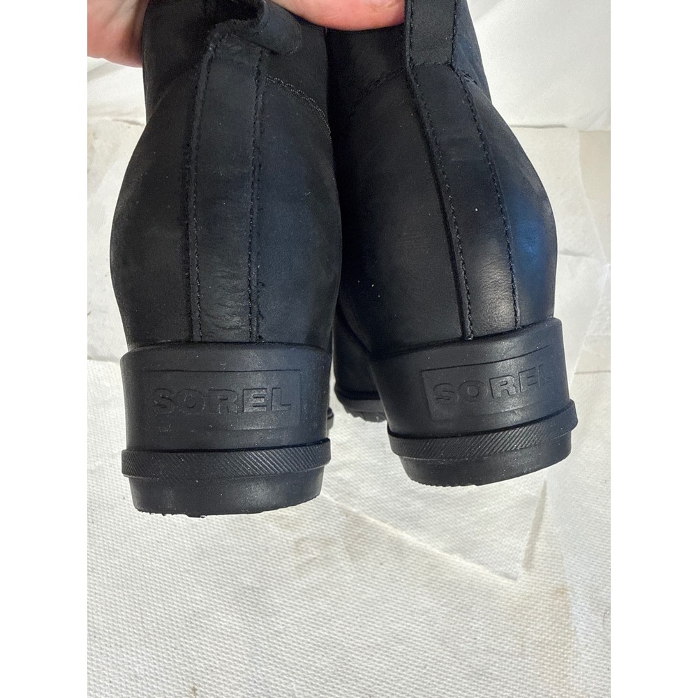 Sorel Joan of Arctic Wedge II Chelsea Boots Black Leather Waterproof Ankle Sz 9 - Picture 9 of 14